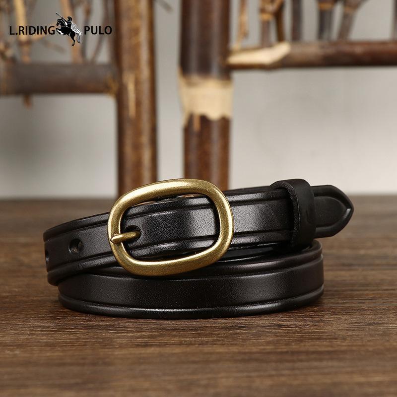 Retro Ins Style Pasek dla Kobiet Modny i Wszechstronny Skóra Naturalna Licowa Skóra Krowia Dekoracyjny Cienki Pasek