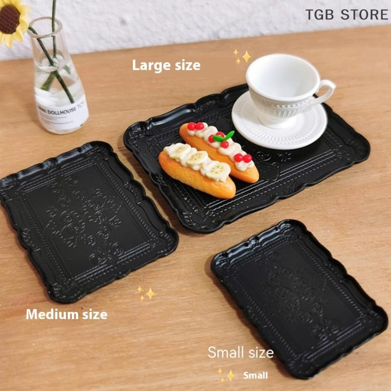 1Pcs Mini Dollhouse Relief Pattern Plate Food Dish Kitchen Tableware Simulation Accessory For Dolls House Decoration