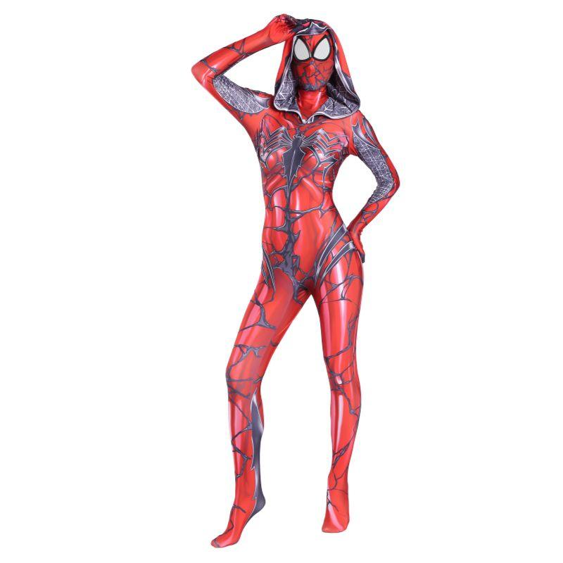 Stacy Spider Gwen Costume Venom Cosplay Girl Women Spiderman Halloween Jumpsuit