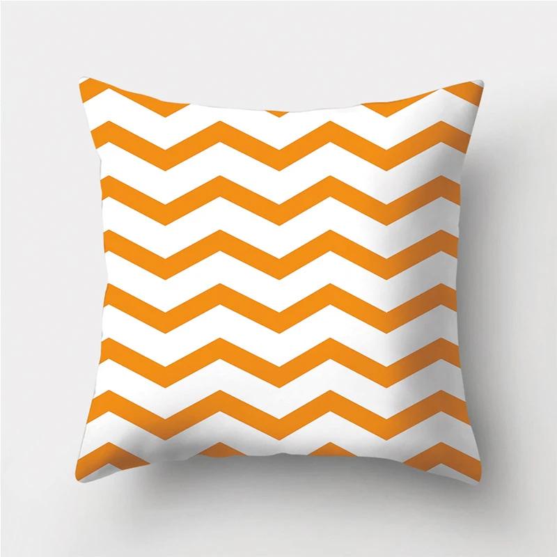 Orange Geometric Pattern Decorative Cushions Pillowcase Polyester Cushion Cover Throw Pillow Sofa Decoration Pillowcover 40923