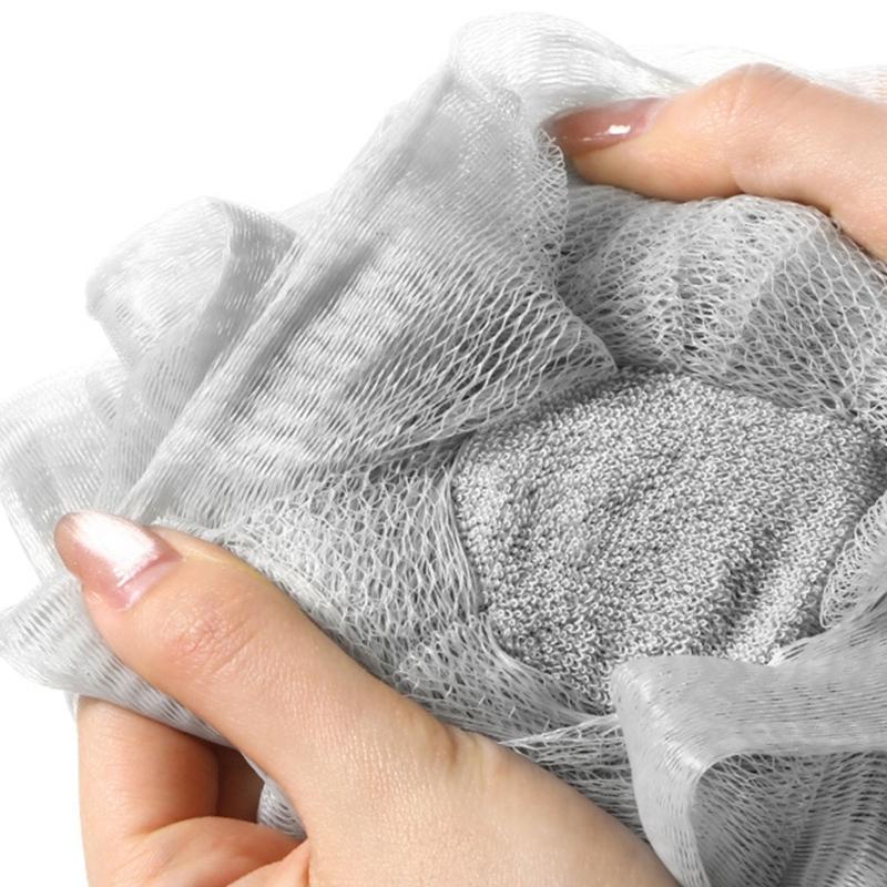 Multipurpose Bath Sponge For Lathering Mesh Loofah Exfoliator Gentle Skin Cleansing Design