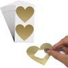 50-Pack Gold Heart Scratch Off Labels, Self-Adhesive Stickers, DIY Reward Cards