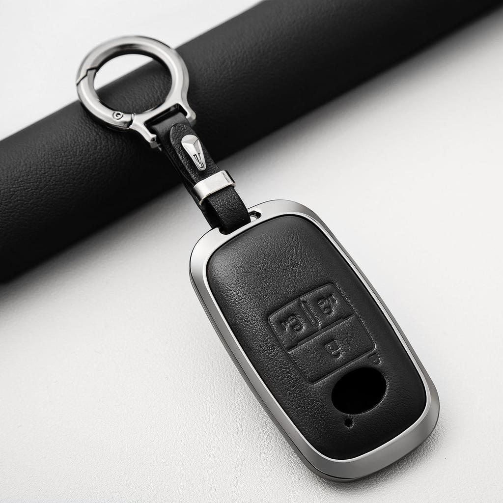 OFFCURVE Daihatsu Toyota Smart Key Case, Compatible with Zinc Alloy Frame & Genuine Leather,