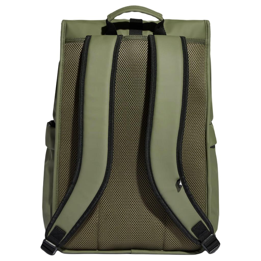 Adidas 22.6L Brand Logo Solid Color Minimalist Flap Sports Backpack PU Unisex Backpack Rock-Olive-Green IA7499