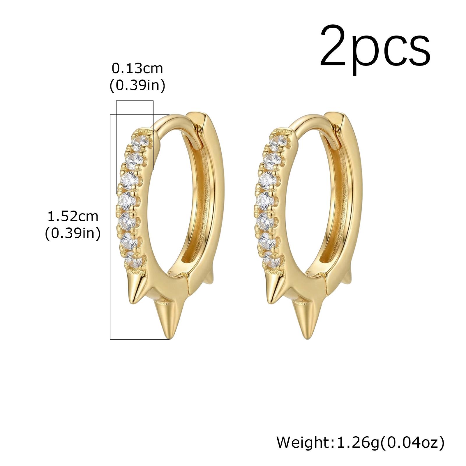 Creative Gothic Punk Rivet Heart Hoop Earrings, Stainless Steel Geometric Piercing Earrings, Unique Cool Jewelry for Party