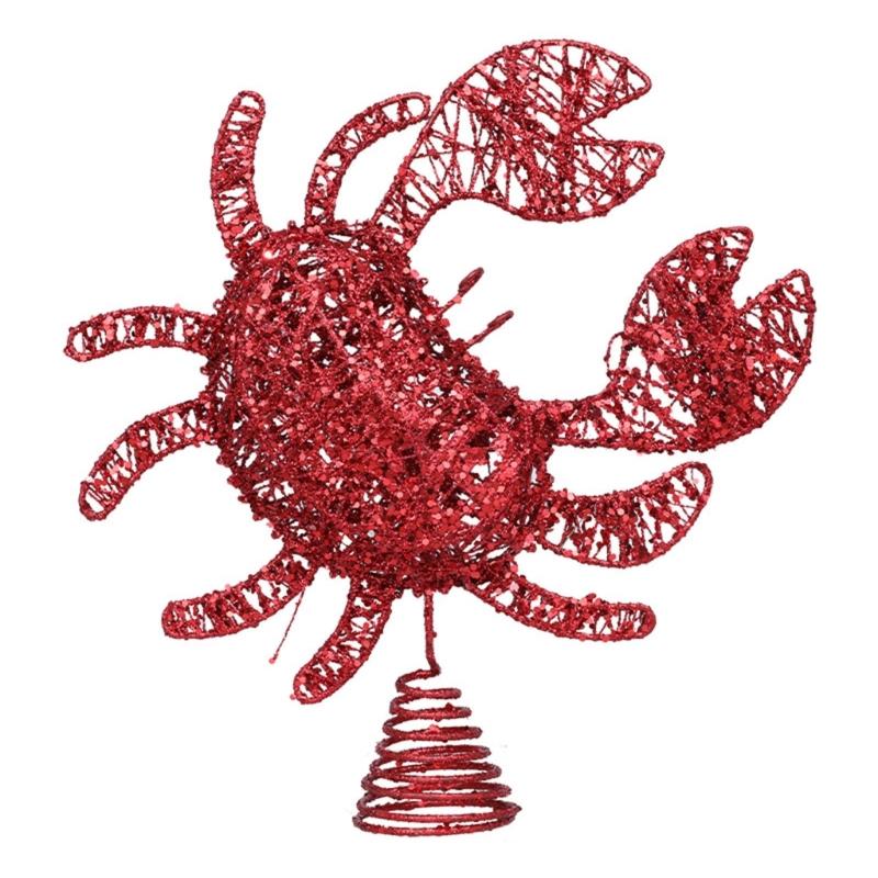 

Iron Crab Shape Christmas Tree Toppers Creative Festives Ornament For Fireplaces Mantels Window Display 1