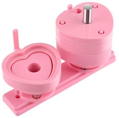 Molde de 58 mm para máquina de chapas, hacedor de chapas, base dedicada, artículos de ídolo rosa, artesanía, hecho a mano, regalo de ingreso escolar [Forma de corazón]