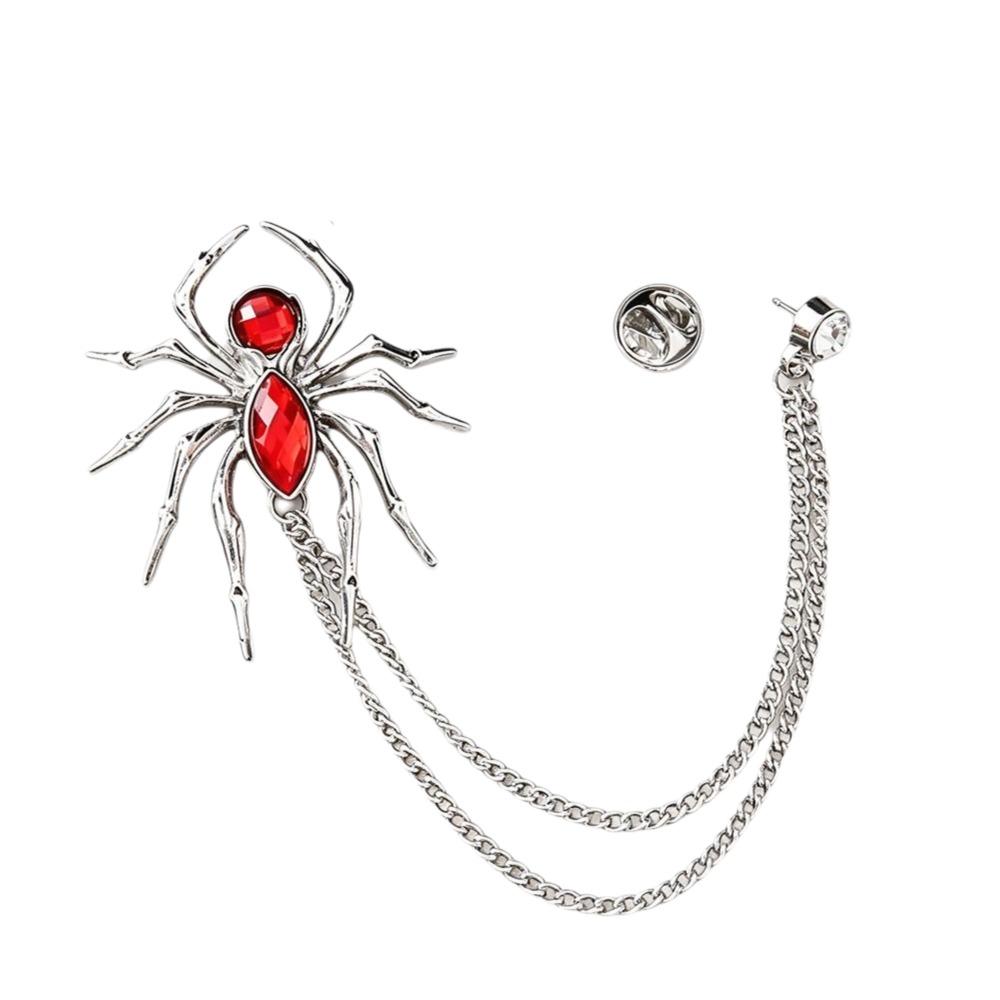 Fashion Versatile Spider Brooch Exaggerated Design Zircon Brooches  Shirt Collar