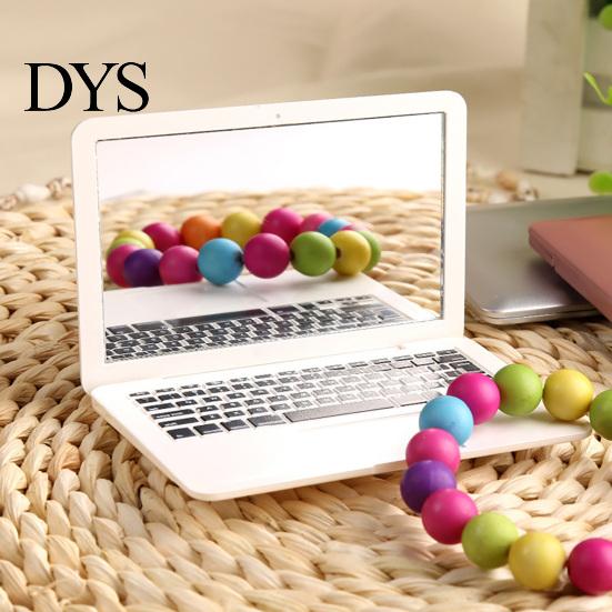 Handheld Cosmetic Mirror Mini Laptop Mirror, Pocket Size Shaped Makeup Portable Small Handy Grooming Folding Computer for Dollhouse Accessory, Travel