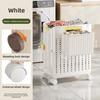 Household Storage Basket Foldable Hollow Out Dirty Clothes Basket with Movable Sliding Wheel Plastic Sorting Basket