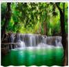 Cute Jungle Waterfall Shower Curtain Nature Scene Design Bathroom Decor Tropical Theme Waterproof Bath Curtain