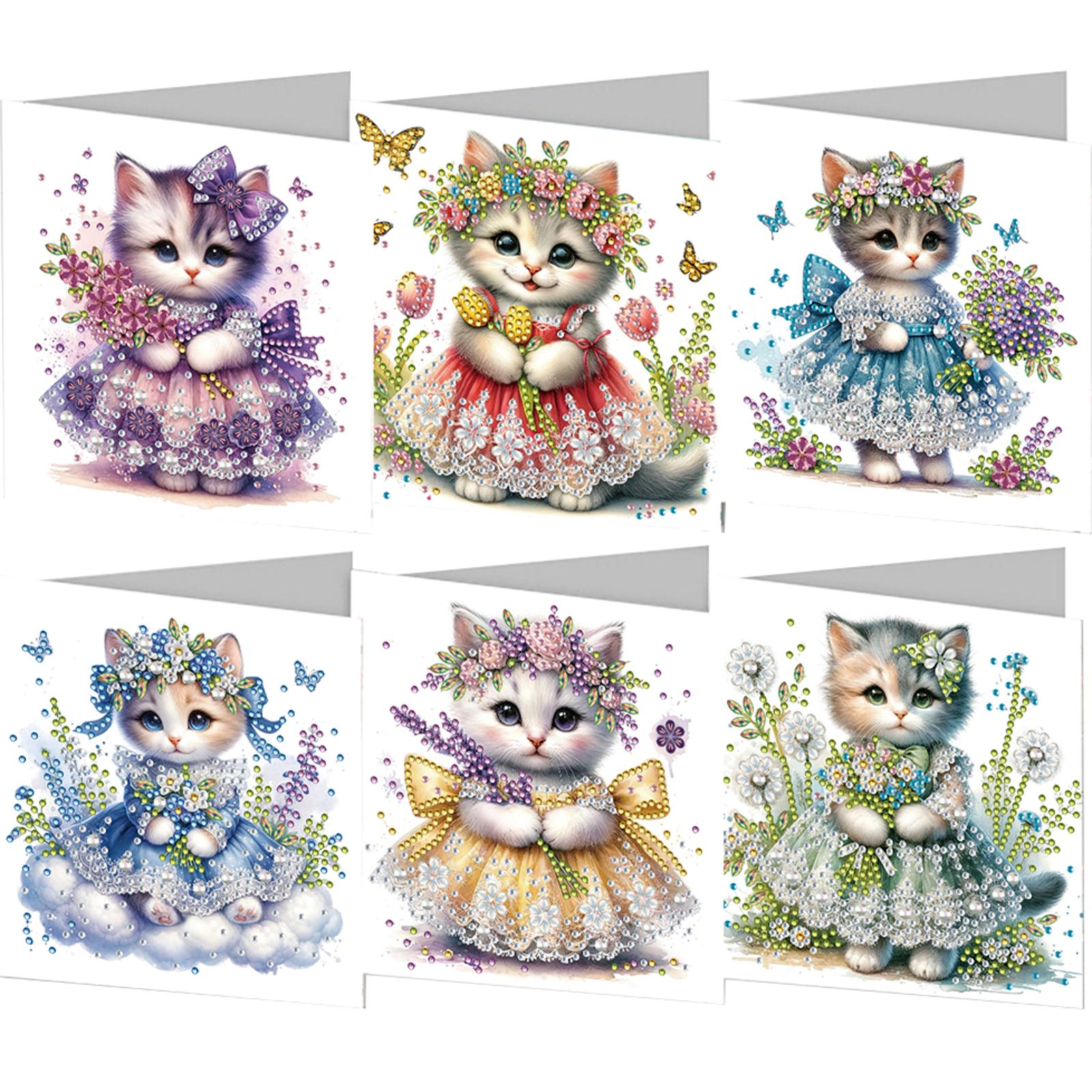 

6pcs Diamond Art Cards Handmade Diamond Painting Gift Card Diamond Art Christmas Cards Arts Crafts for Birthday Thanksgiving Day