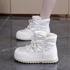Women's lightweight comfortable thick sole winter warm cold padded snow boots non-slip wear outdoor leisure sports fur one cotton boots
