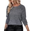 Casual Comfort and Versatility Autumn Women's Long Sleeve Muscle Feeling Gray Sweatshirt Women