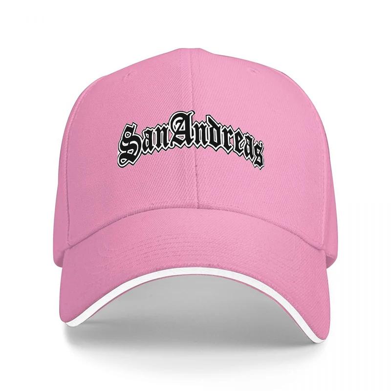 San Andreas Black Baseball Cap with White Embroidered Logo Classic Street Style Adjustable Fit for Men and Women