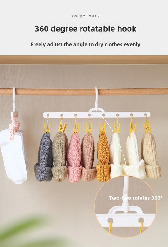 Plastic Clothes Hanger With Strong Notrace Clips For Pants Socks And Tie Storage