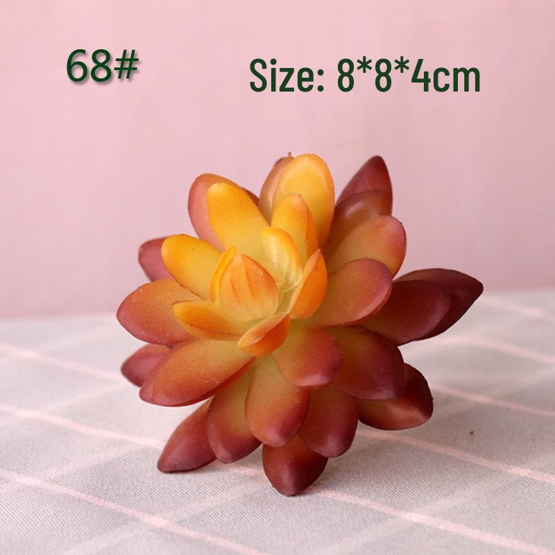 Realistic Flocked Succulents: Small Artificial Green Plant Wall Decor for Interiors