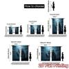 Set Of 2 Contemporary Flat Printing Curtains Without Rod Moonlit Wolves Modern Versatile Polyester Curtain
