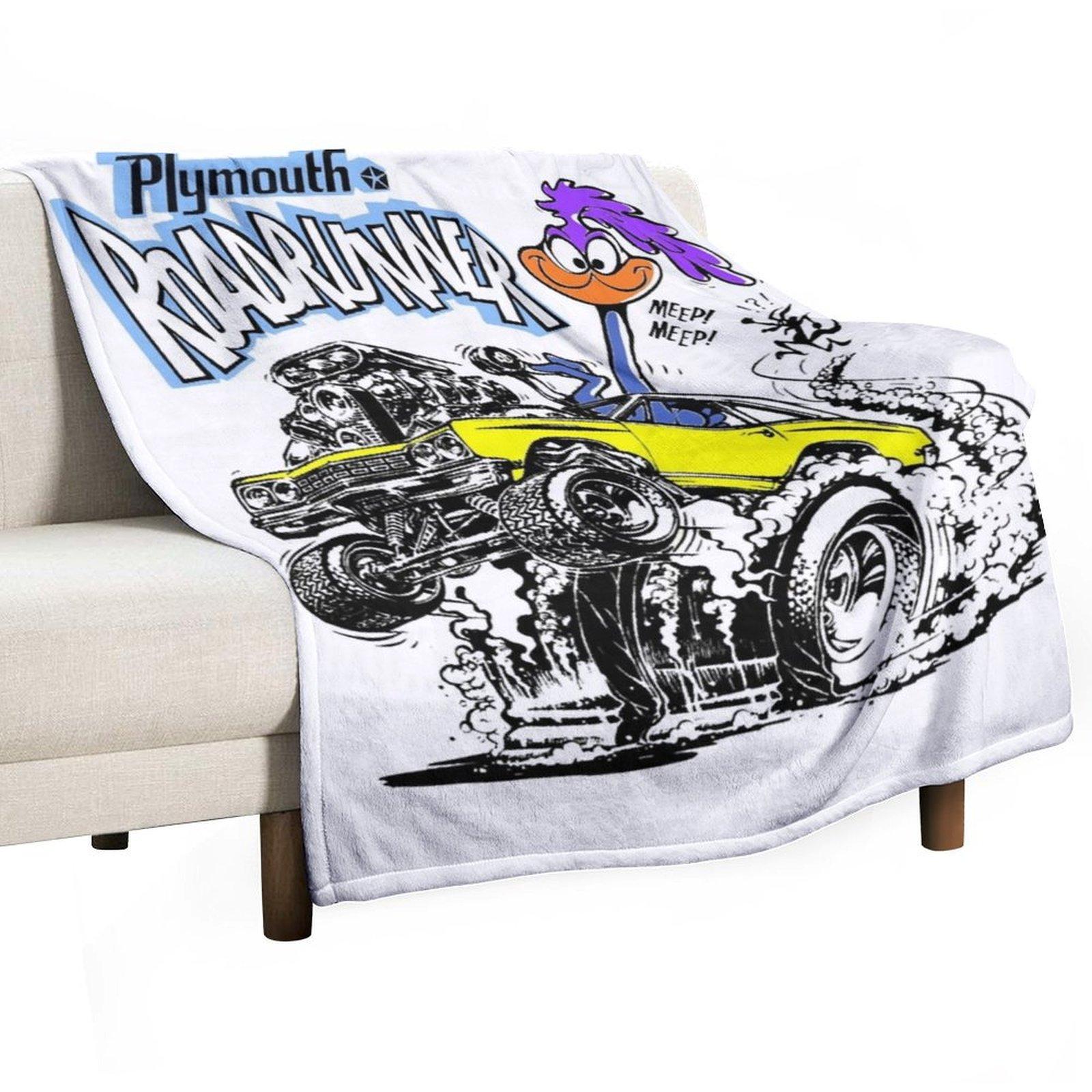 1969 Plymouth _Hemi_ Roadrunner Throw Blanket Moving Retros Camping Plaid Blankets 30x40in