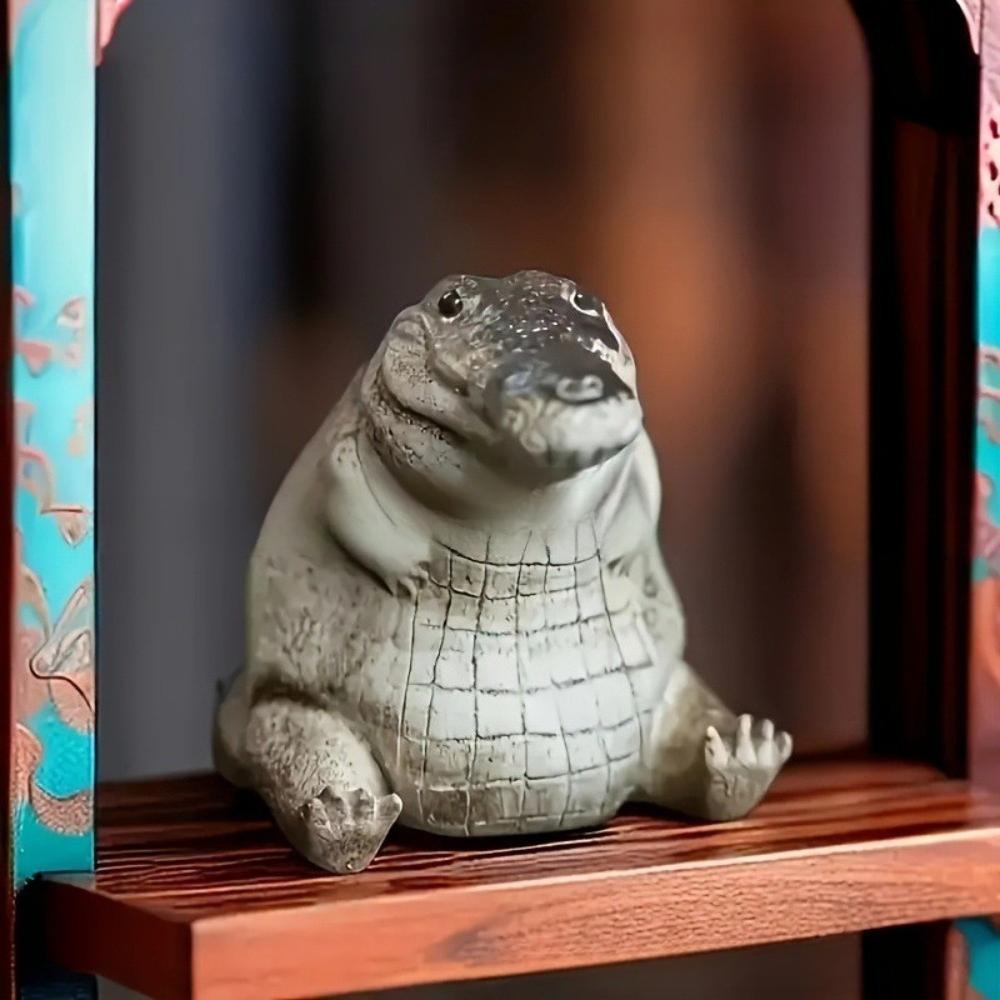 Mini Crocodile Figurine Chubby Small Animal Ornament for Home Decor Collection Desktop Display Party Decor Holiday Gift