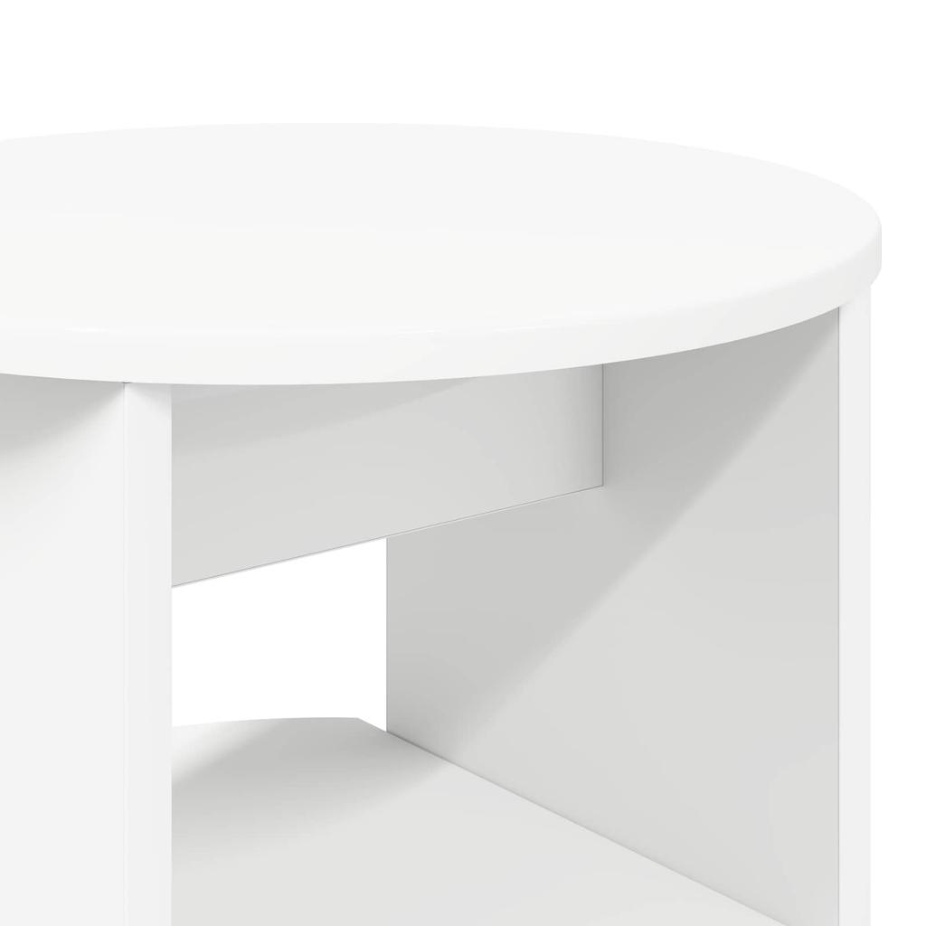 Side Cabinet White Ø40 X 50 Cm Engineered Wood