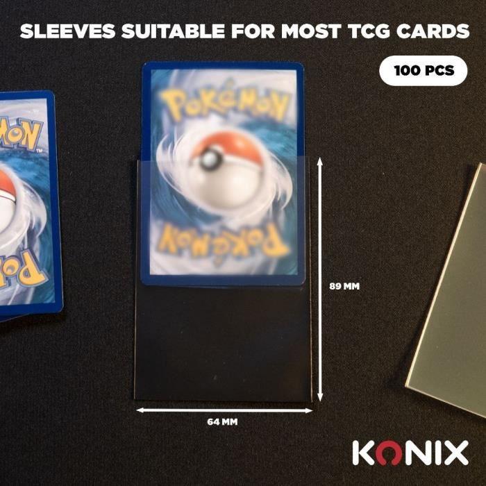 Protège-cartes - KONIX - Perfect Sleeves - 100 pochettes - Compatible Magic The Gathering, Pokémon -Transparent