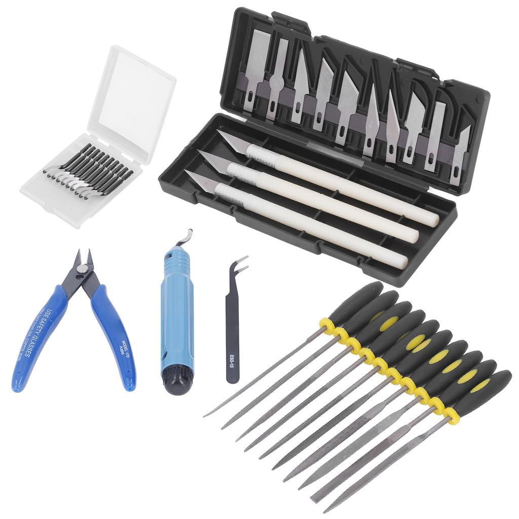 3D Printer Tool Kit Model Carving Knife Trimming File Tools Set for Cleaning Grinding