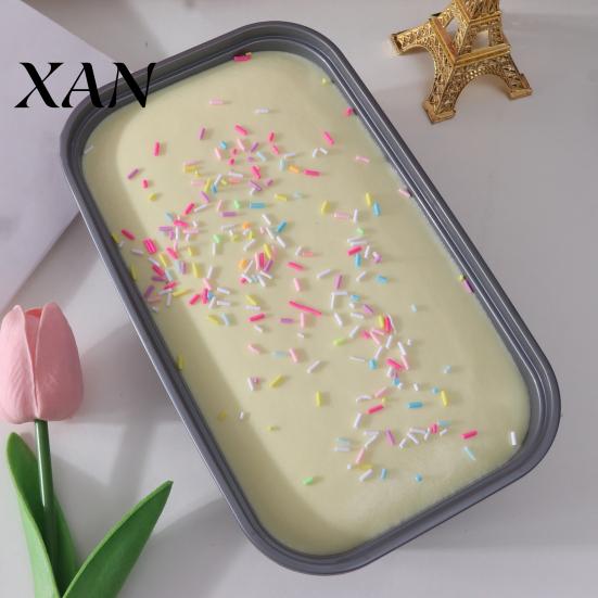 Eisbox Spielzeug Weich Langsam Aufgehend Kuchen Kneten Realistisch Taro Dessert Fidget für Stress Befriedigende Sensorische Linderung Tragbares Dekompressions-Gadget Kinder