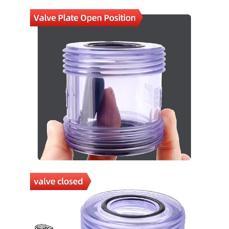 Flowcolour UPVC 25mm-32mm Gray Swing Check Valve Non-Return Flap Valve One Way Valve Fish Tank Connector Pipe Fittings