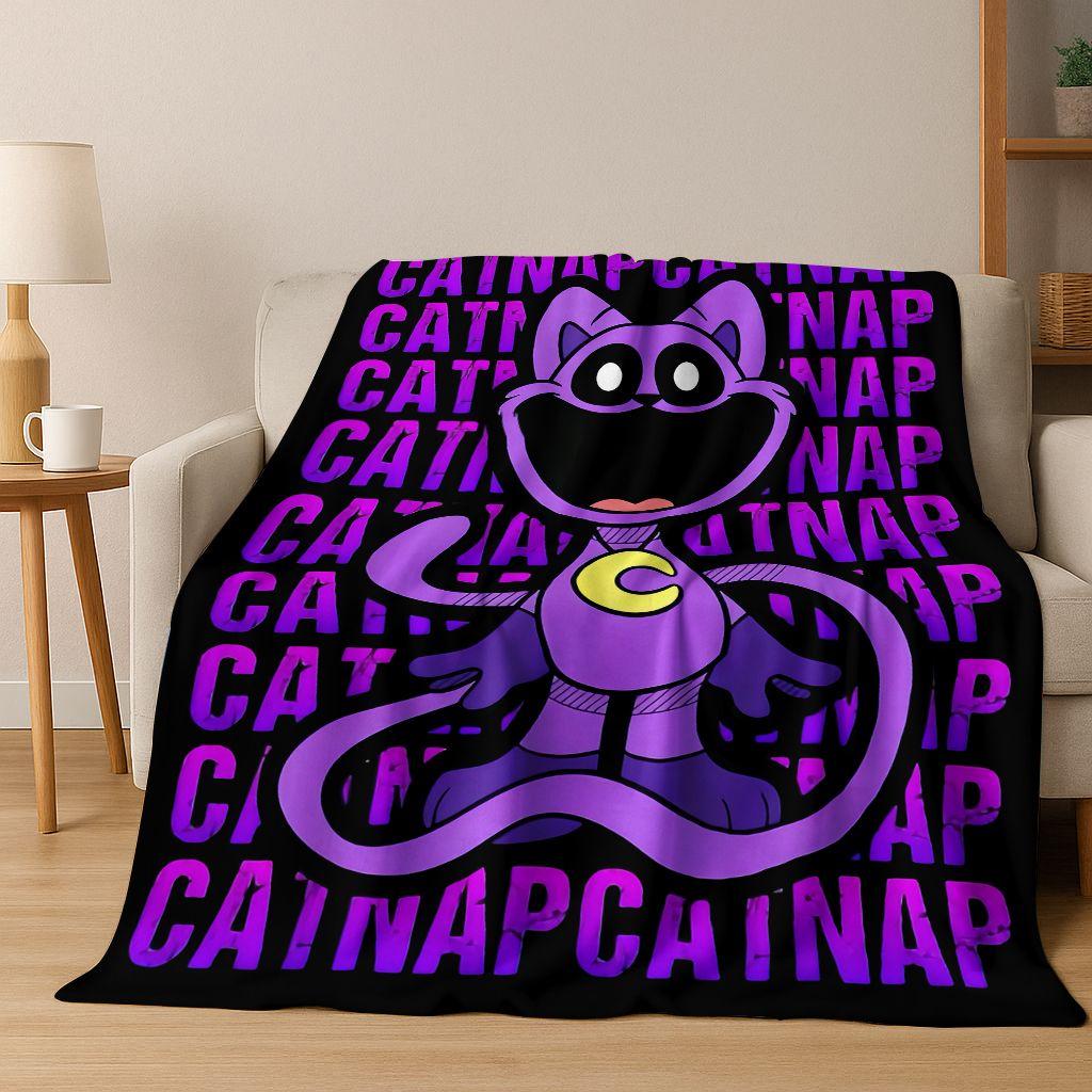 Cartoon S-Smiling C-Critters Craftycorn Catnap Art Flannel Blanket,Cozy Soft Throw Blanket for Home Bedroom Bed Sofa Cover Gift