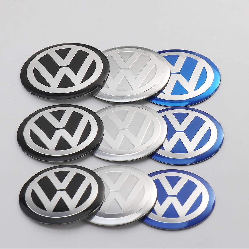 Valve Stems Caps 4Pcs 56/60/65MM Car Wheel Center Hub Cap Badge Sticker Accessories For Volkswagen VW GTI Golf Polo Passat Tigua