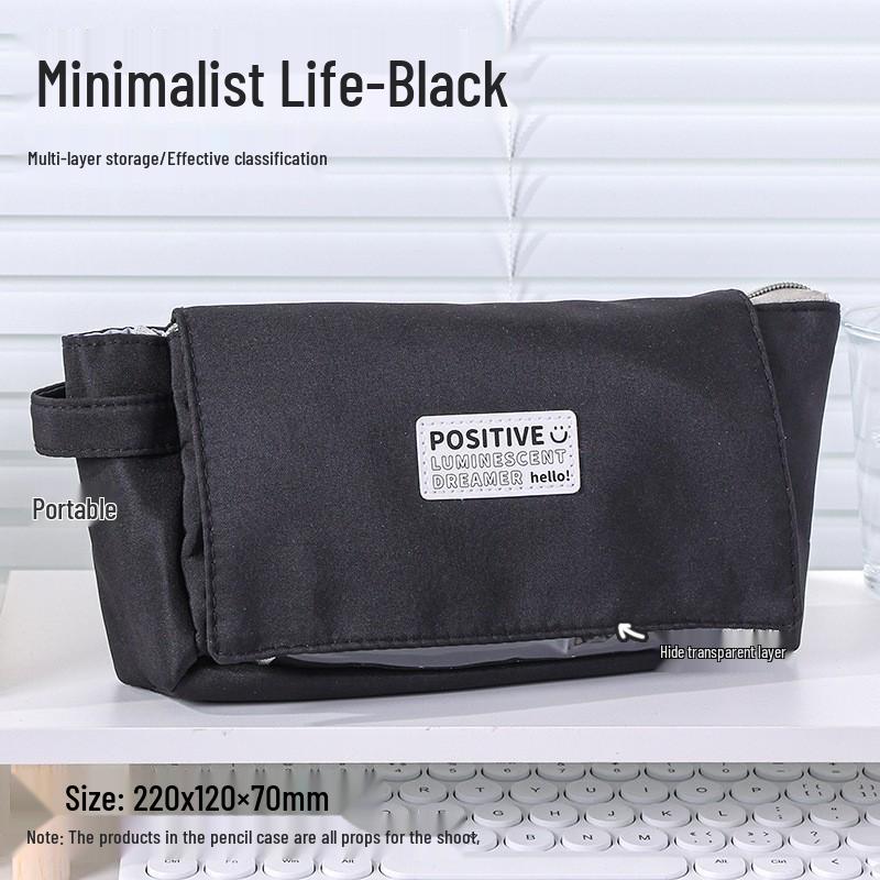 Large Capacity Blue Transparent Ita Pencil Case - Stylish and Functional for Students