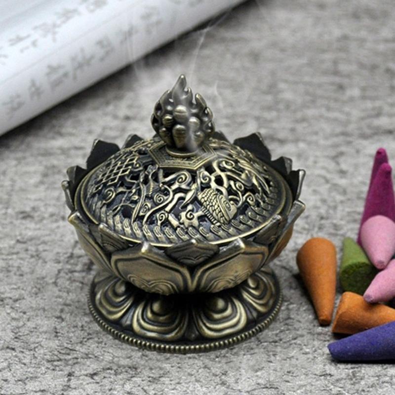 Incenses Burners Incenses Cone Holder Lotuses Cone Incenses Burners Metal Censers Home Table Ornament Incenses Seat