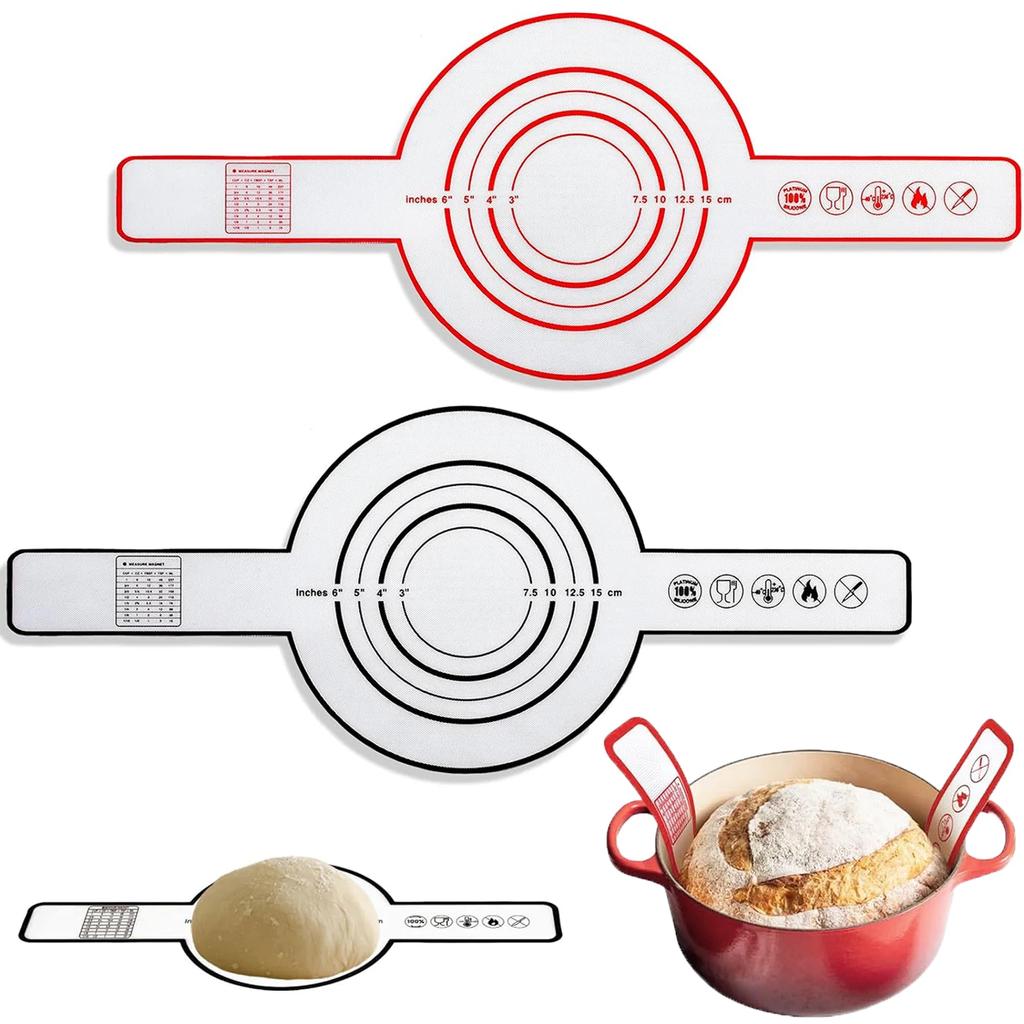 1 Pz Imbracatura Riutilizzabile in Silicone per Pane Manici Lunghi per Forno Olandese, Tappetino Antiaderente per Impastare e Trasferire l'Impasto, Strumento da Cucina