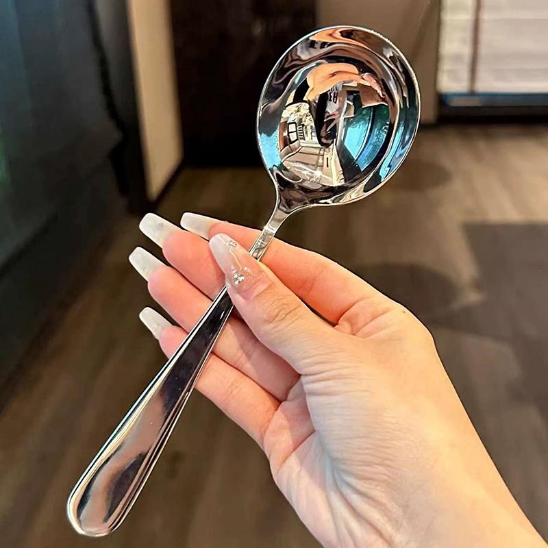 Edelstahl Rundlöffel Net Rot Golden Dinner Langer Griff Rühren Dessertlöffel Für Küchenzubehör Gadgets