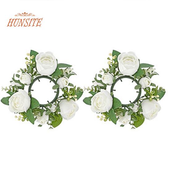 2ks Realistický svícen věnec, umělý věnec pro domácnost