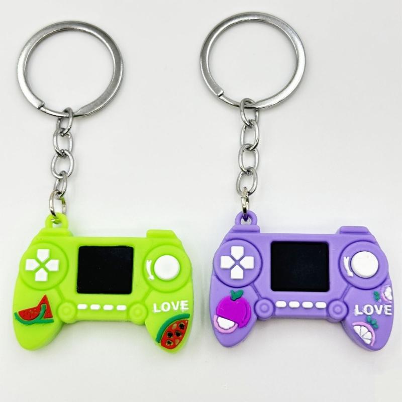 Playful Fruit Designs Gaming Keychain Creative Gamepad Keyring Lightweight PVC Key Holder Perfect For Accessories