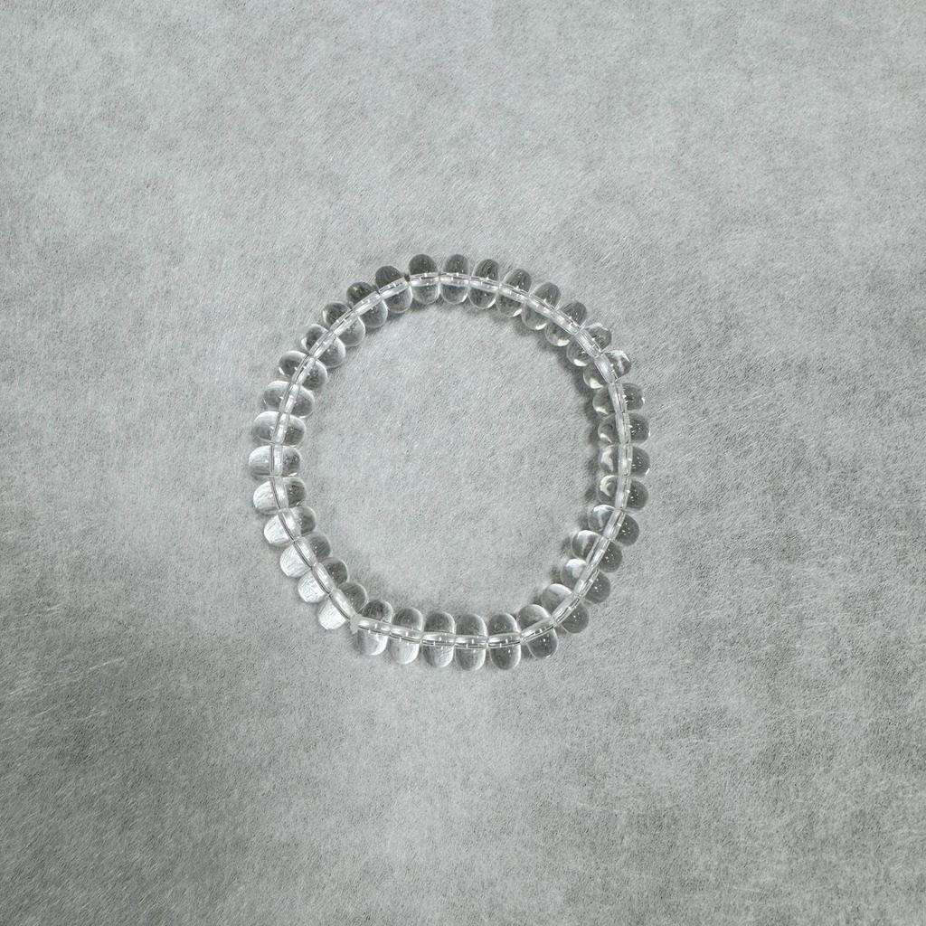 Minimalist White Crystal Women's Bracelet with Straight Cut Barrel Beads