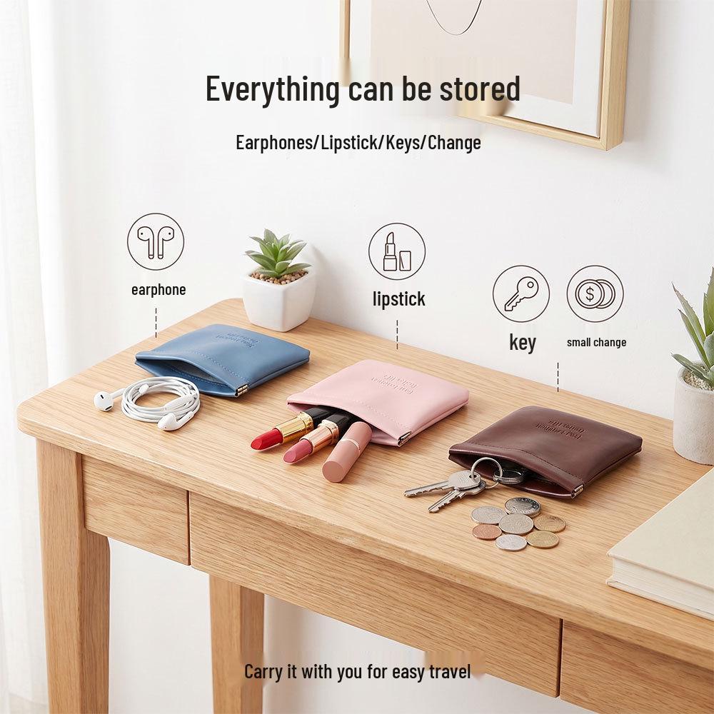 Compact PU Travel Organizer: Lipstick, Makeup & Menstrual Pad Storage Bag