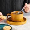 Coffee Cup Set Stoneware Kiln-Changed Coffee  and Saucer Set Western Restaurant  Breakfast  Mug Home Ceramics Coffe