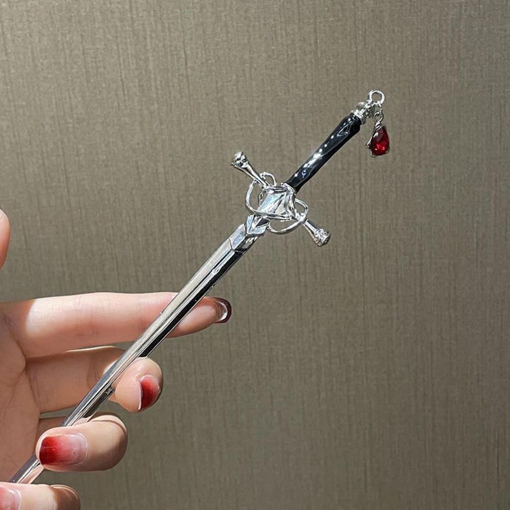 Retro Sword Hair Stick Ancient Style Hanfu Hairpin Metal Hair Accessory for Women Vintage Bun Pin Decorative Ornament
