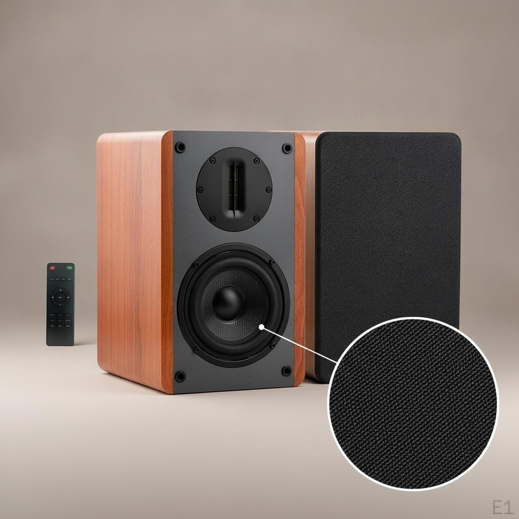 HIFI 5inch Active Bookshelf Speakers with Ribbon Tweeter Desktop Wooden Audiophile Sound System