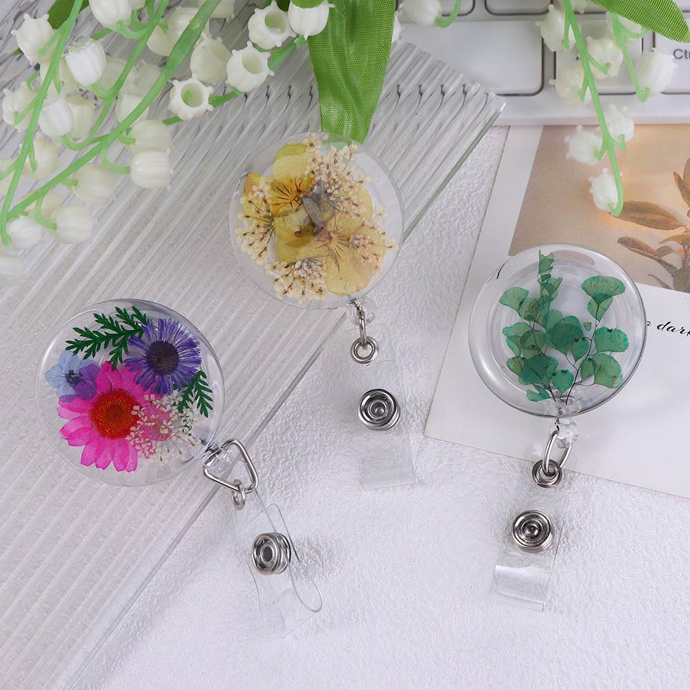 Badge Charm Badge Reel Clip Resin Transparent Reels Keyring Card Badge Holder Badge Reel ID Lanyard