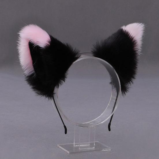 Women Hairband Cute Lolita Simulated Anti-slip Hair Accessories Photograph Prop Cosplay Party Plush Fox Cat Ears Hair Hoop Party Supplies