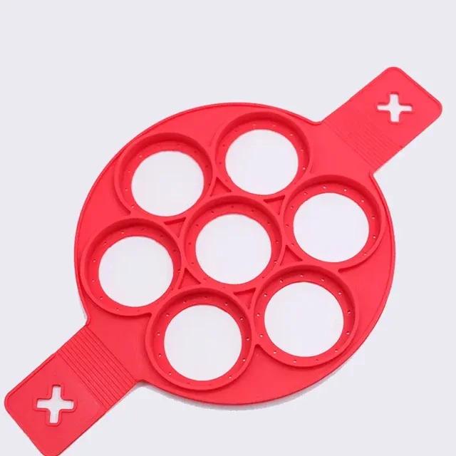 

Силиконовая антипригарная кастрюля с 7 отверстиями для выпечки, пищевая ручка, форма для яичницы-глазуньи, блины, домашняя кухня, кухонные принадлежности для выпечки