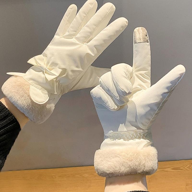 Warme Dicke Handschuhe für Damen für Fahrradfahren Wandern Skihandschuhe Winter Skifahren Thermohandschuhe Touchscreens Winterhandschuh