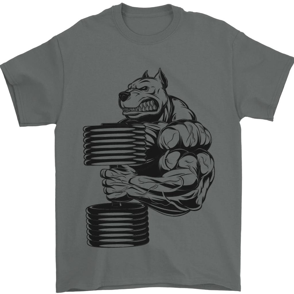 Bulldog Gym Training Graphic T Shirts Weightlifting Mens TShirt Classic Oneck Cotton Shortsleev Breathable Casual Tops Tee