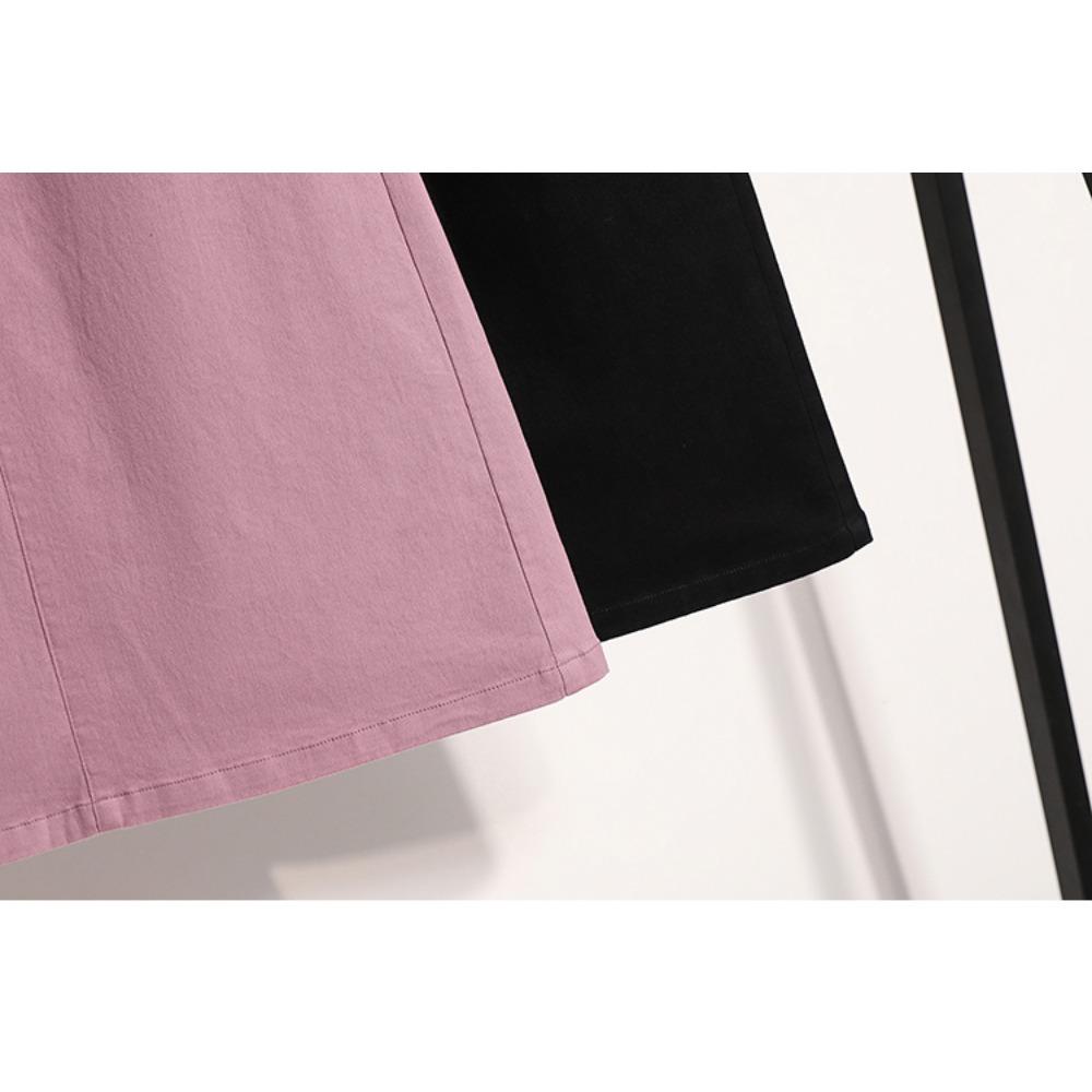 Dimanaf Fuste de damă de bumbac elastic, talie înaltă, stil A-line, vrac, Vintage, Plus Size, 2025