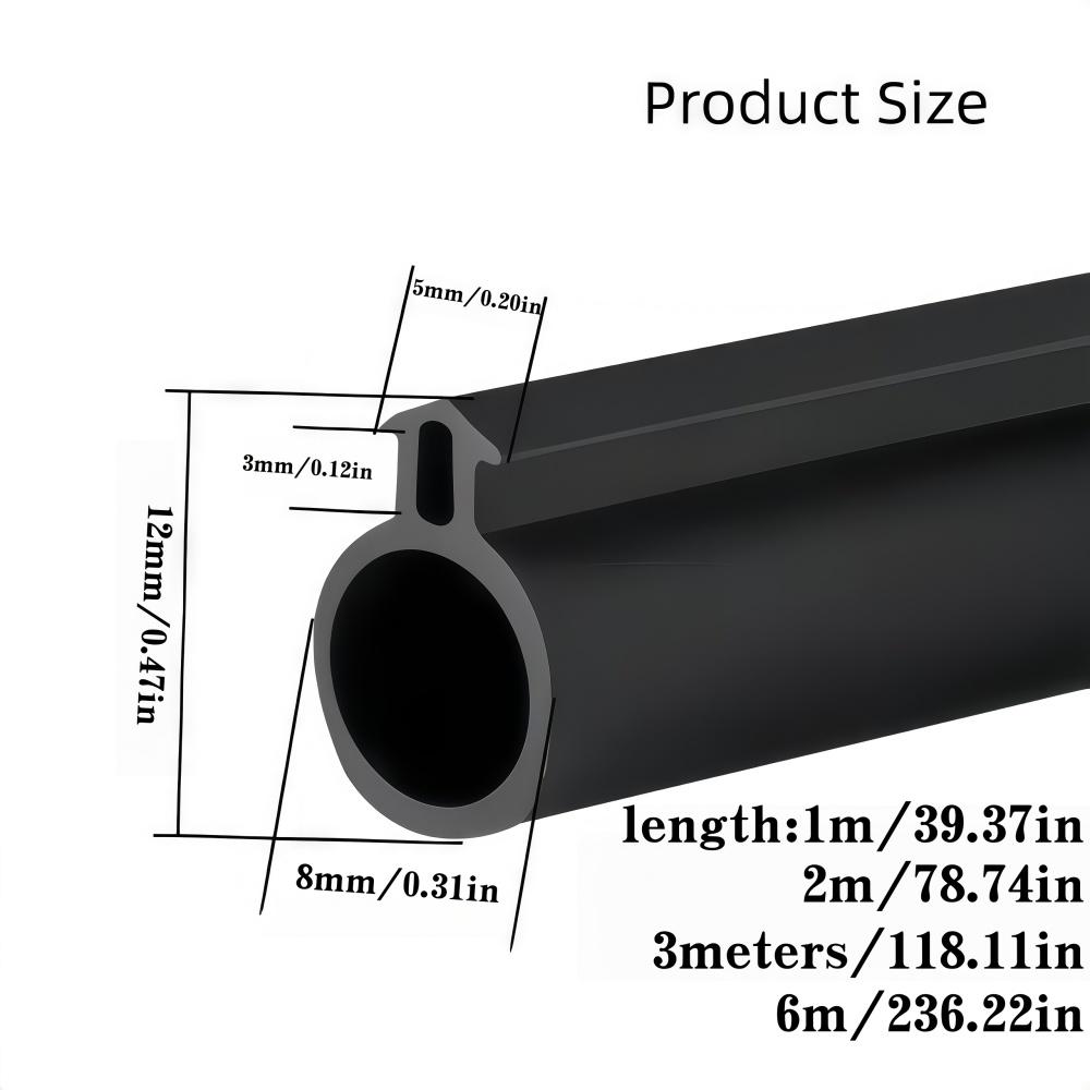 1m/2m/3Meter/6m O-Typ Kunststoff Stahl Tür Fenster Block Dichtung Wetterleiste Silikon Gummi Elastisches Band Hohl