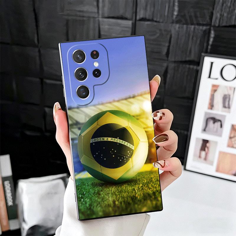 Brazil Brazilian Flag Soft Phone Case for Samsung Galaxy S26 S25 Edge S24 Ultra S23 Plus S22 S21 FE S20 Black Cover Back Shell